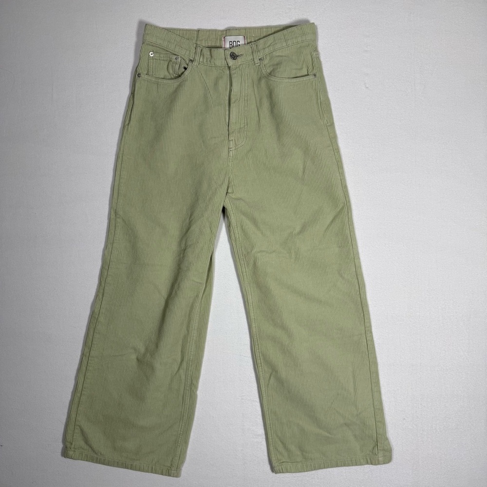 BDG High & Wide Green Corduroy Pants size 29 urban outfitters